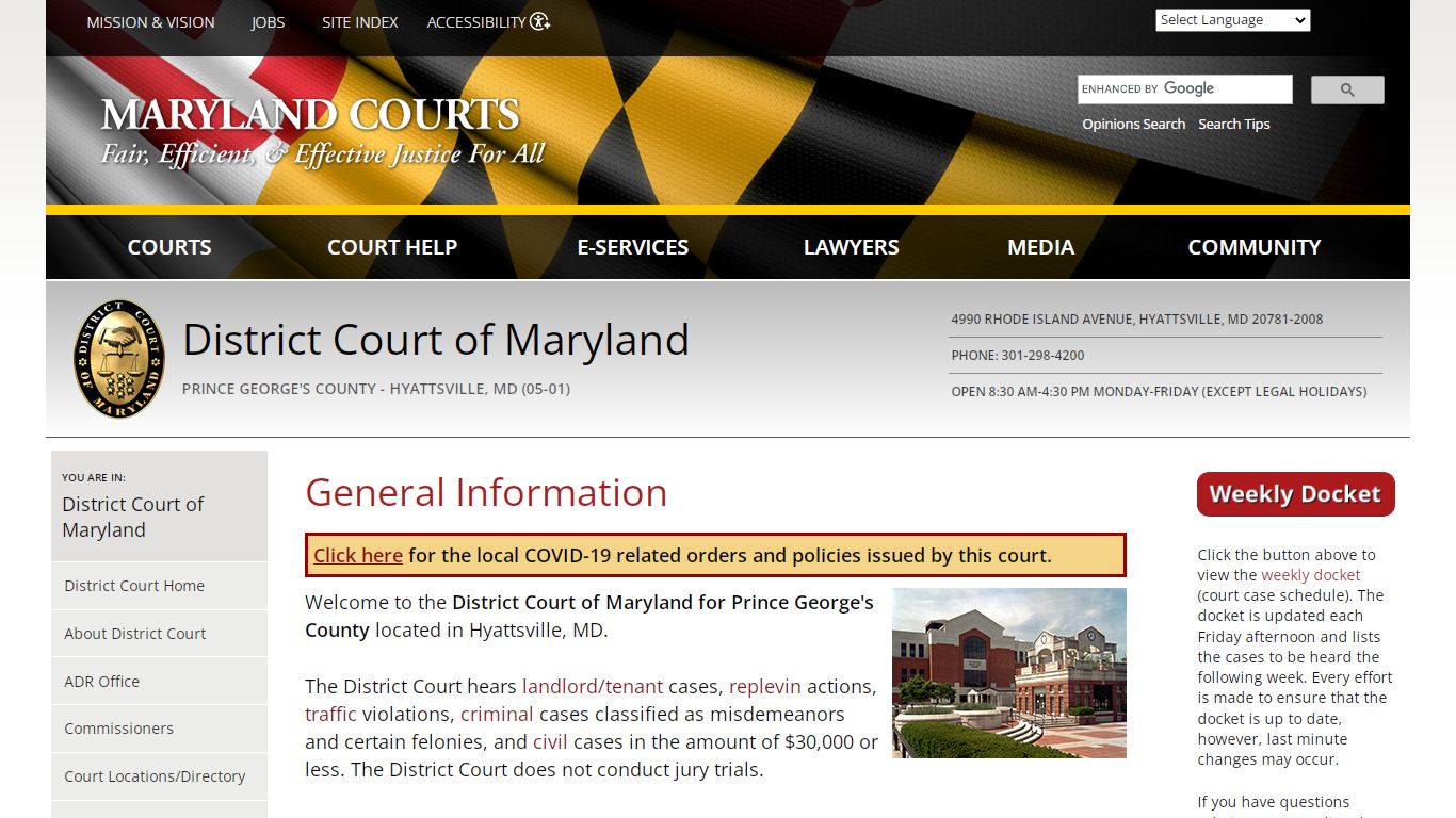 General Information | Maryland Courts